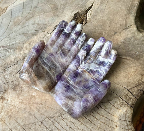 Chevron Amethyst Hands - Dish/Carving