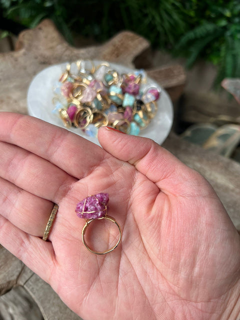 Adjustable Wire Wrapped Rings - Sizes N-R