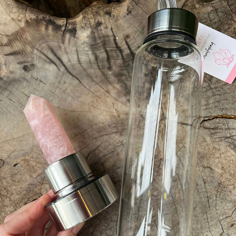 Crystal Infused Glass Water Bottles
