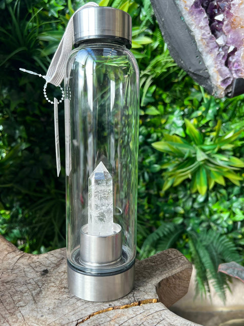 Crystal Infused Glass Water Bottles