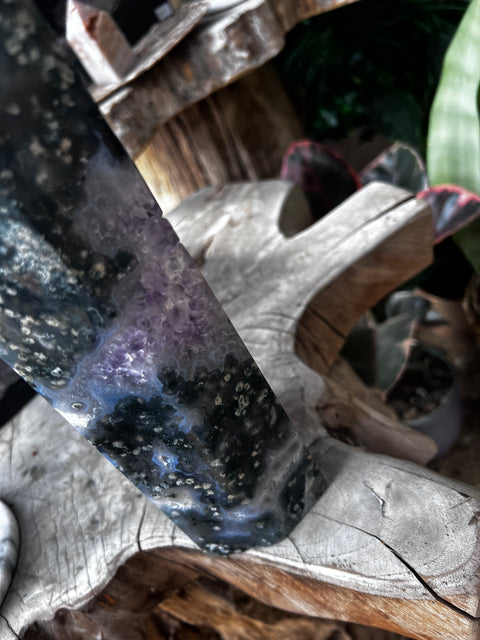 Amethyst & Moss Agate Tower