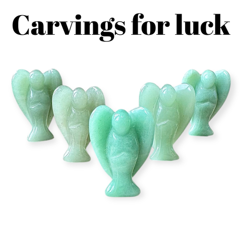 Aventurine crystal angel carvings