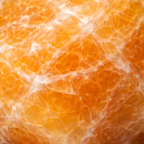 Orange calcite close up