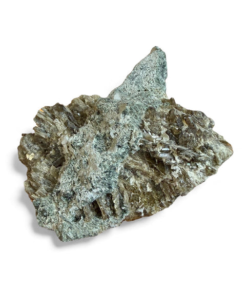 Epidote and prehnite beaded bracelet