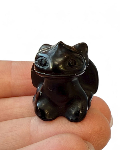 Mini cute black obsidian dragon