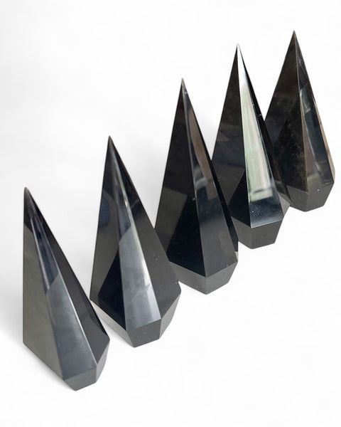 Golden sheen obsidian point