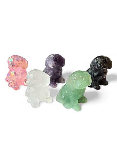Dog mini pocket crystal carving