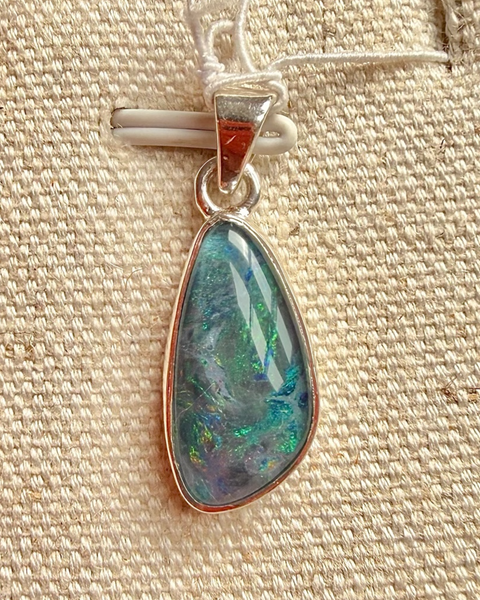 Australian opal pendant in sterling silver