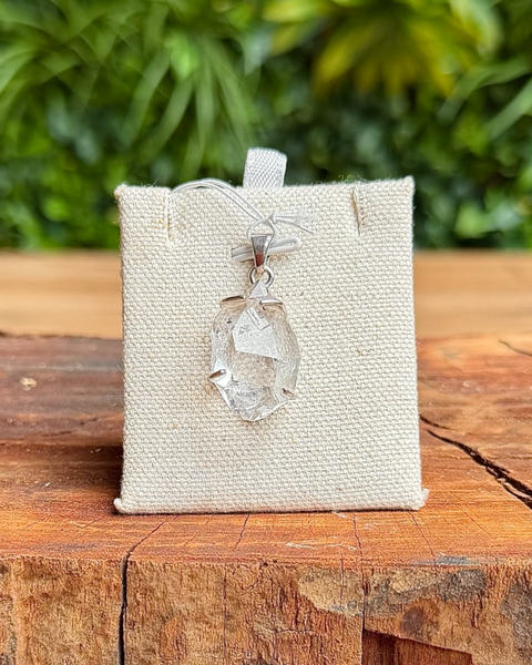 Herkimer diamond & sterling silver pendants