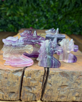 fluorite unicorn carving