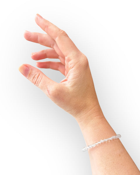 Clear quartz beaded bracelet - small bead