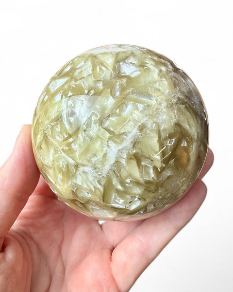 Golden mica crystal sphere