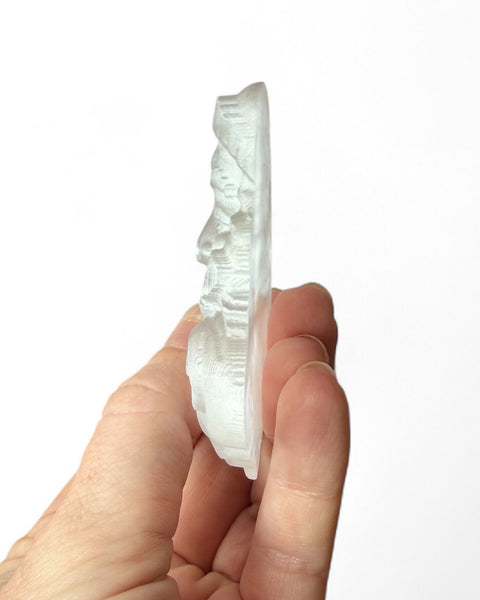 Selenite santa carving