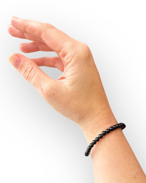 Obsidian beaded bracelet - small bead