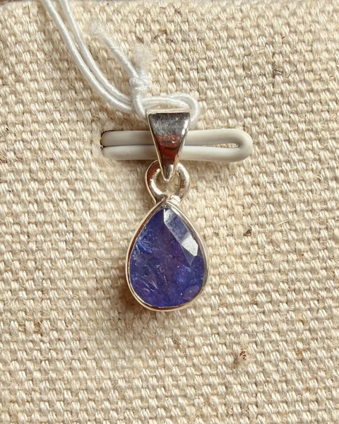 Tanzanite pendant in sterling silver- tear drop cut