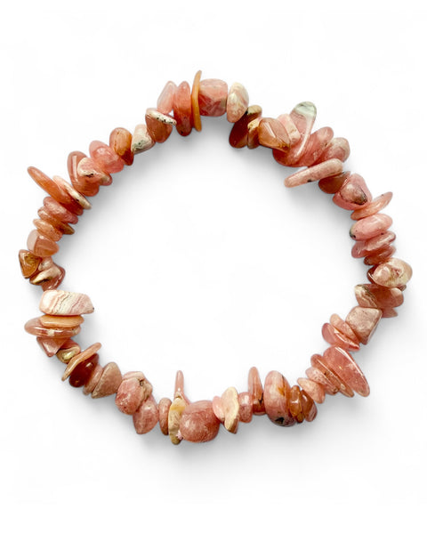 Rhodochrosite chip bracelet