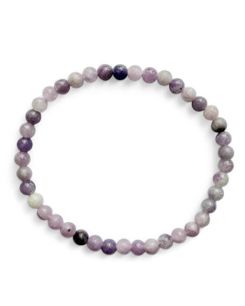 Lepidolite beaded bracelet - small bead