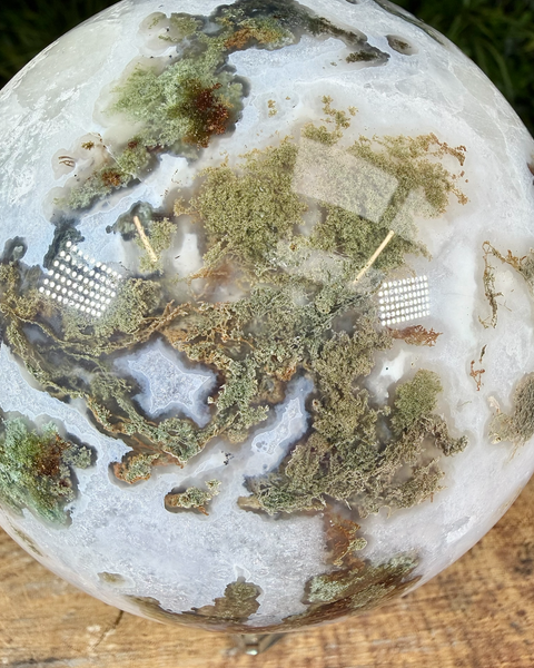Moss agate sphere S1A6