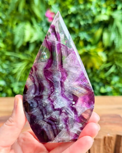 High grade fluorite flame carvings