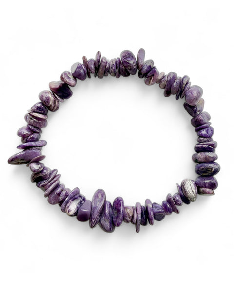 Charoite chip bracelet