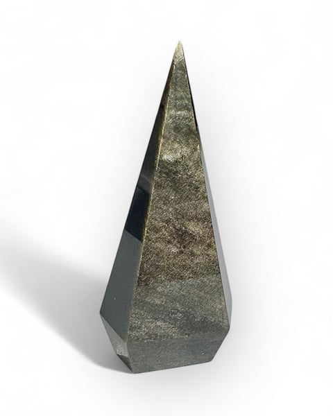 Golden sheen obsidian point