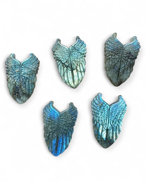 Labradorite wing carving