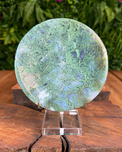 Moss agate plates