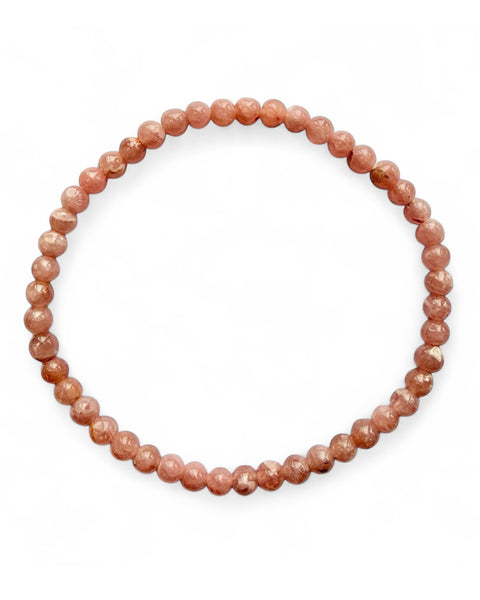 Rhodochrosite beaded bracelet - small bead