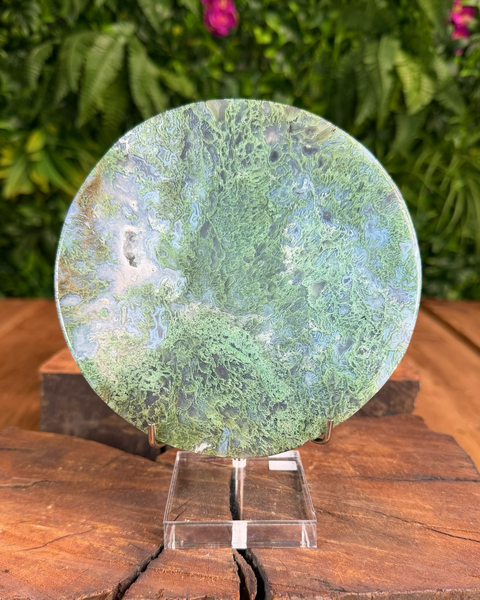 Moss agate plates