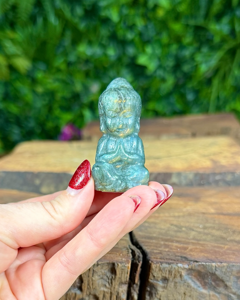 Labradorite buddha carving - small