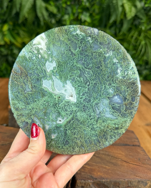 Moss agate plates