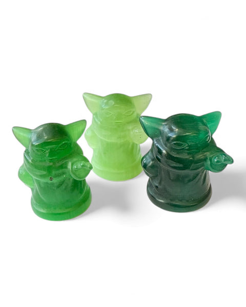 Mini green creature carving