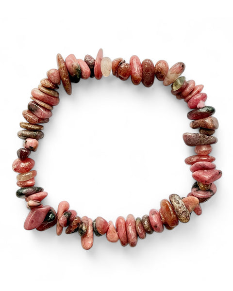 Rhodonite chip bracelet
