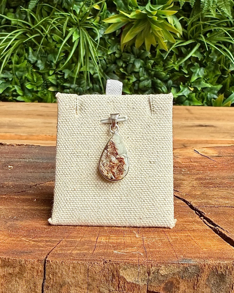 Astrophylite pendant in sterling silver - tear drop cut