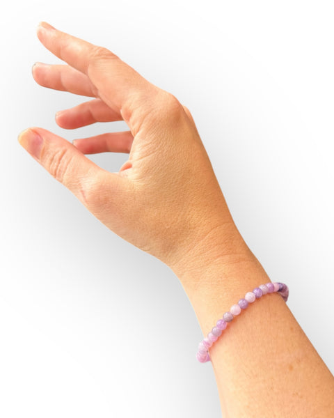 Lepidolite beaded bracelet - small bead