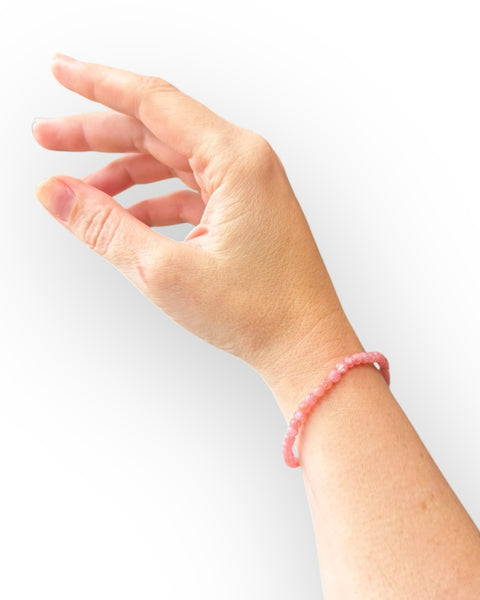Rhodochrosite beaded bracelet - small bead