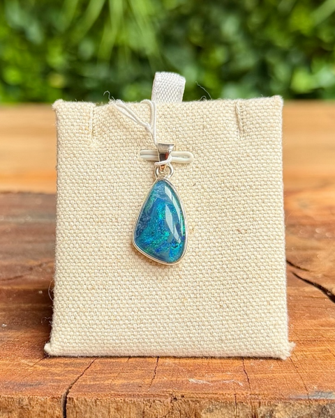 Australian opal pendant in sterling silver