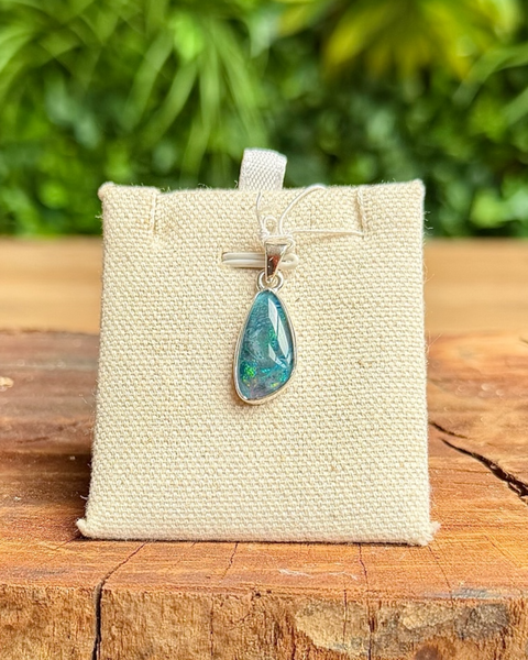 Australian opal pendant in sterling silver