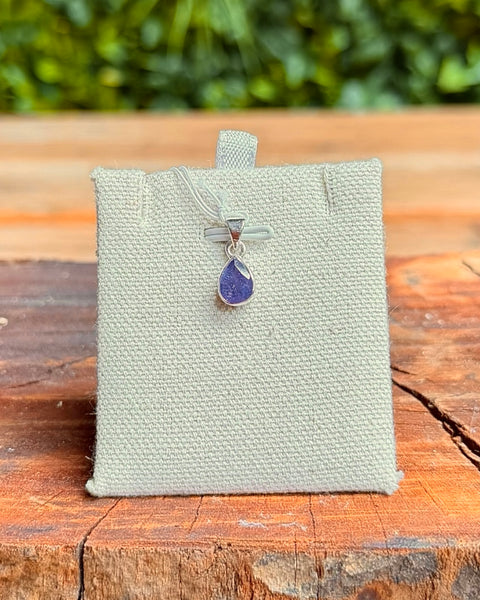 Tanzanite pendant in sterling silver- tear drop cut