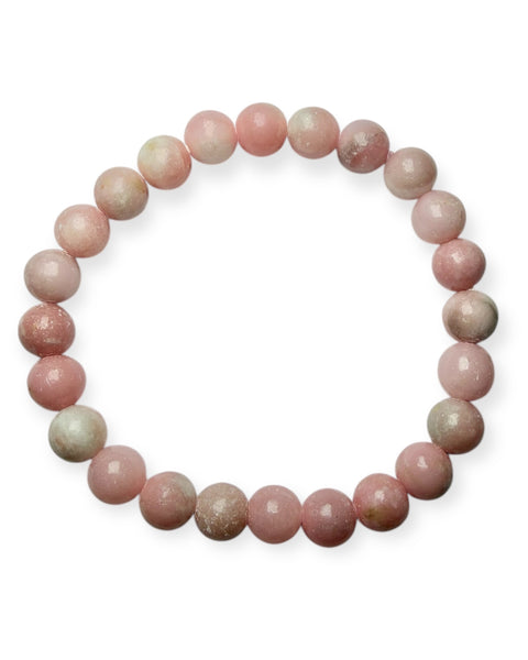 Pink opal 8mm bracelet on stretch cord