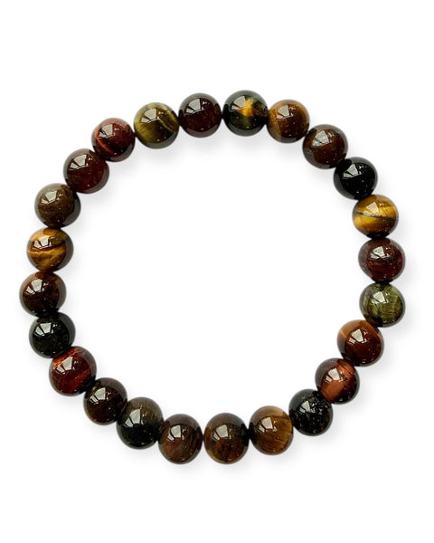 beaded bracelet of mixed tigers eye 