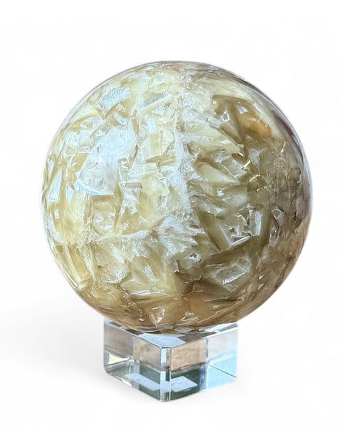 Golden mica crystal sphere