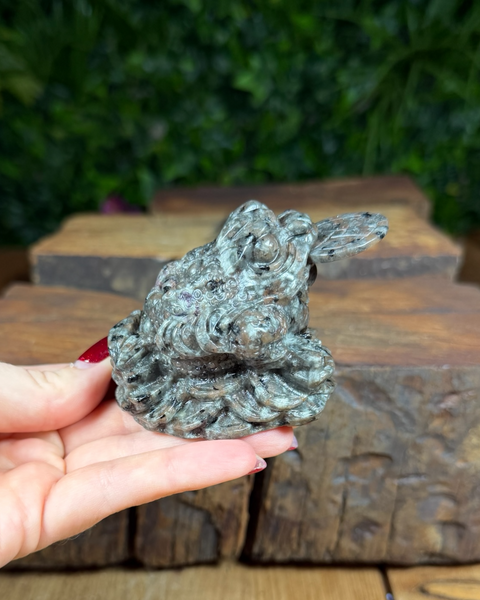 Yooperlite money toad frog carving