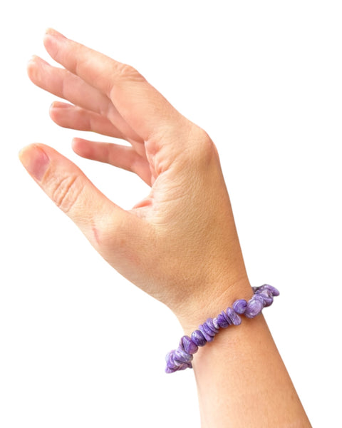 Charoite chip bracelet