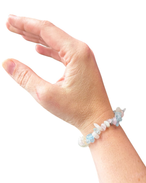 Morganite chip bracelet