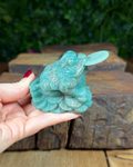 Amazonite money toad frog carving