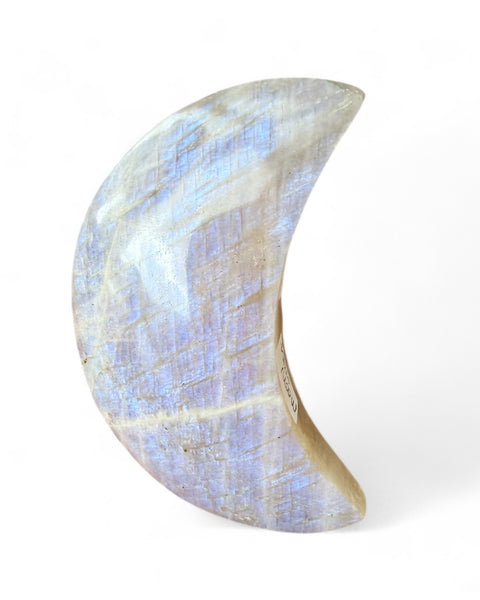 Moonstone crystal moon carving