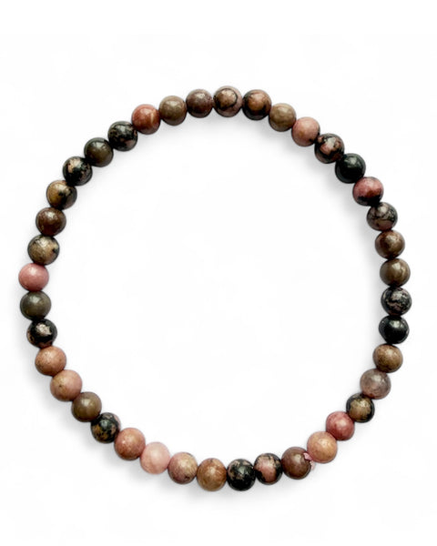 Rhodonite beaded bracelet - small bead