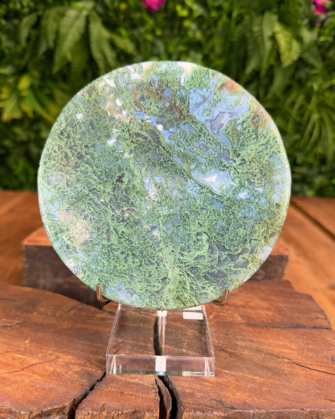 Moss agate plates