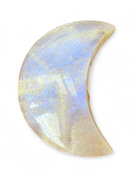 Moonstone crystal moon carving